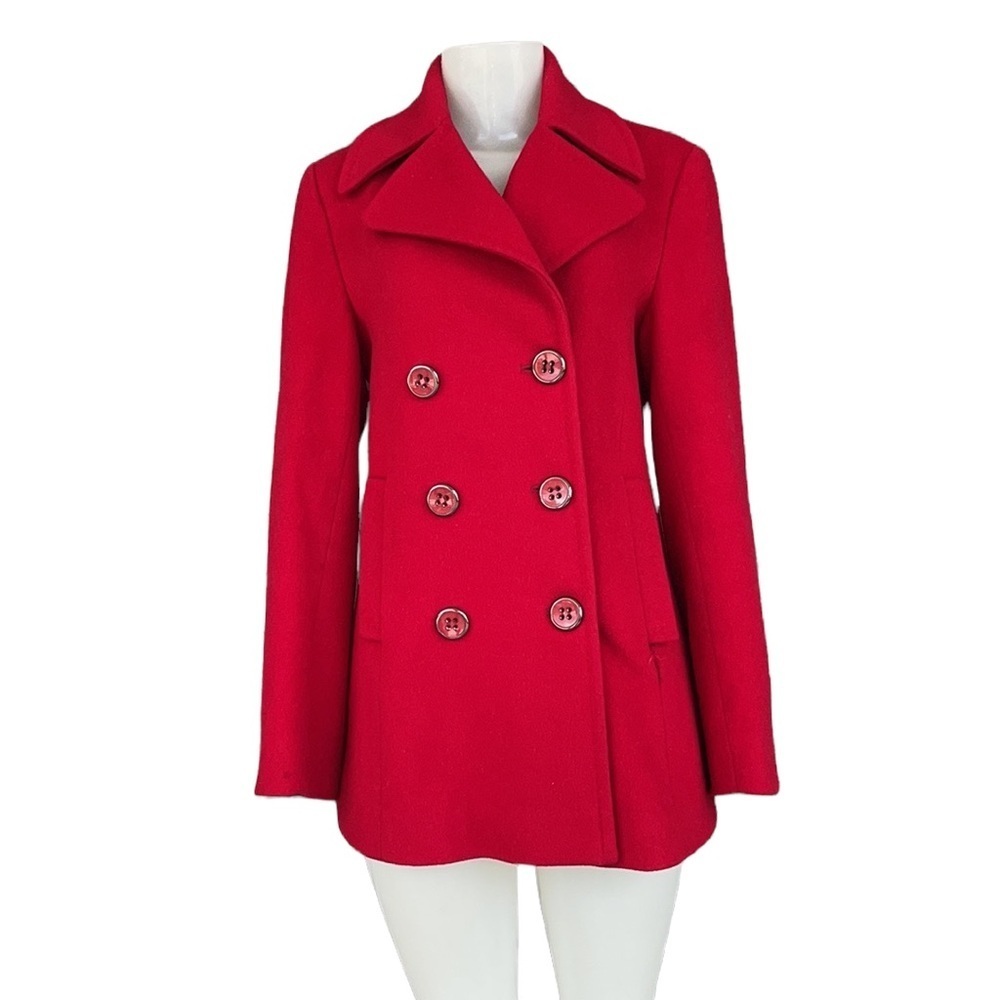 Trilogy Red Trench Coat 100% Wool